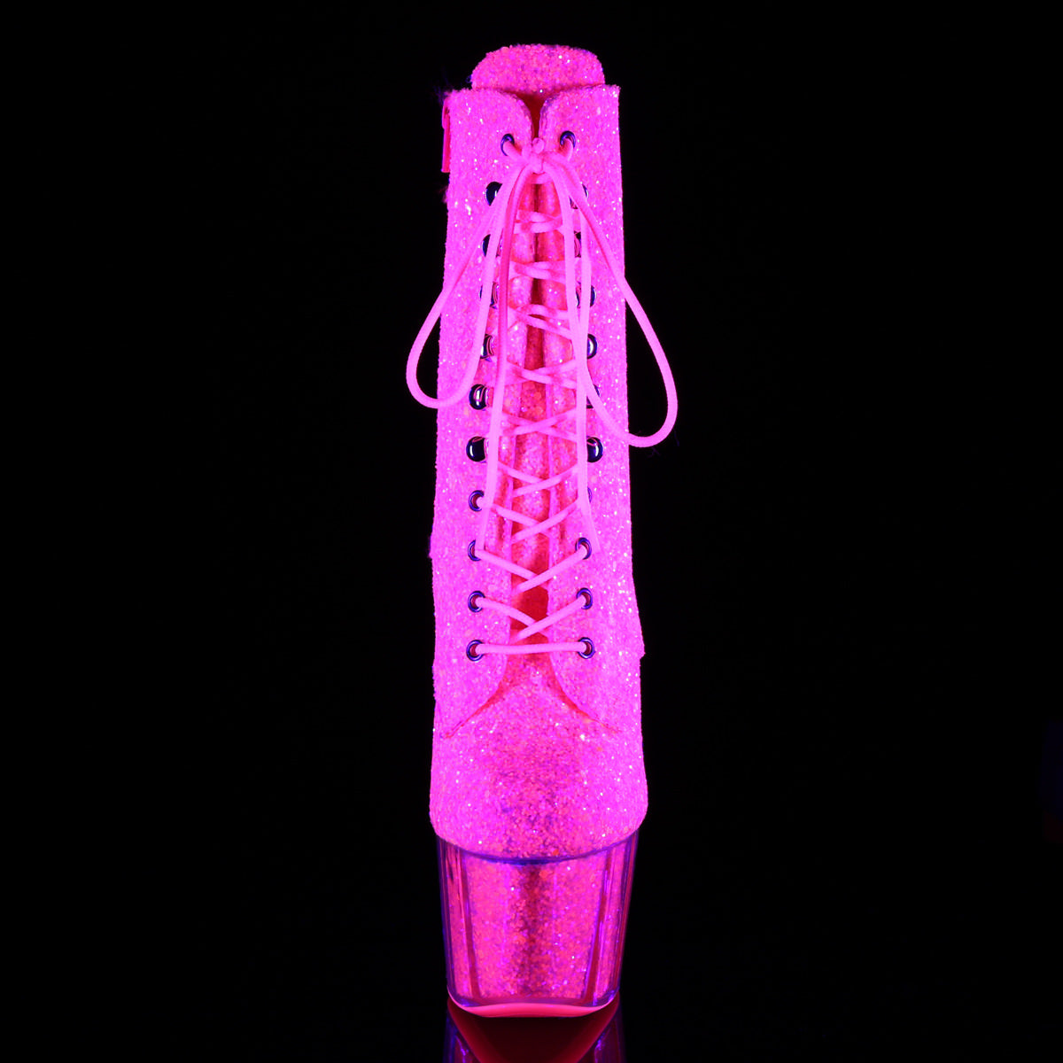 7 Inch Heel ADORE-1020G Neon Pink Glitter