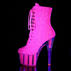 7 Inch Heel ADORE-1020G Neon Pink Glitter