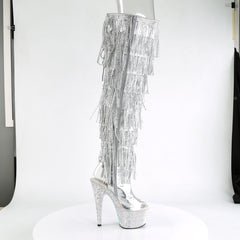 7 Inch Heel BEJEWELED-3019RSF-7 Silver