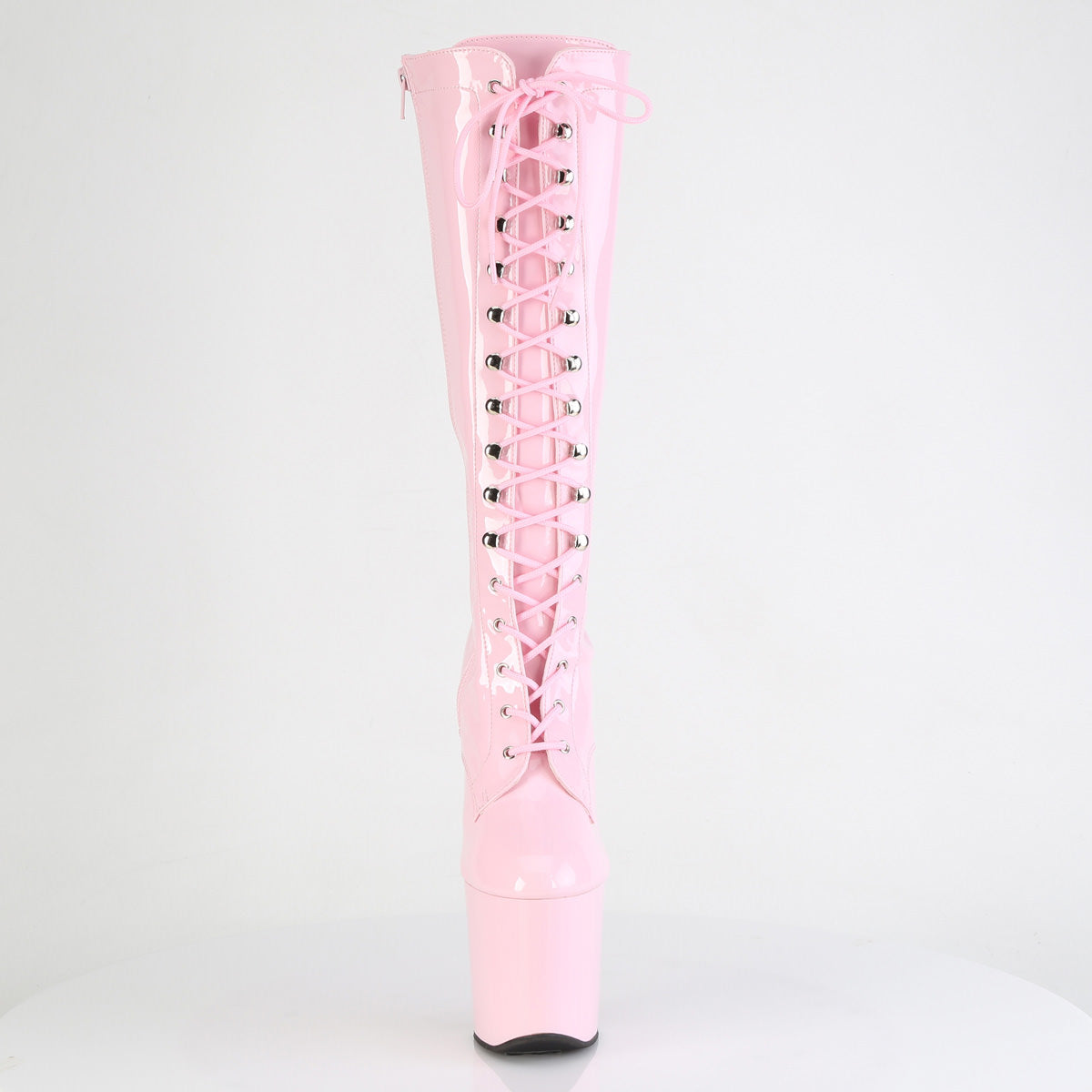 8 Inch Heelless CRAZE-2023 Baby Pink Stretch Patent