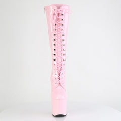 8 Inch Heelless CRAZE-2023 Baby Pink Stretch Patent