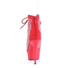 6 Inch Heel DELIGHT-600-33RM Red Rhinestone Mesh