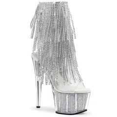 7 Inch Heel ADORE-1017SRS Silver Rhinestone