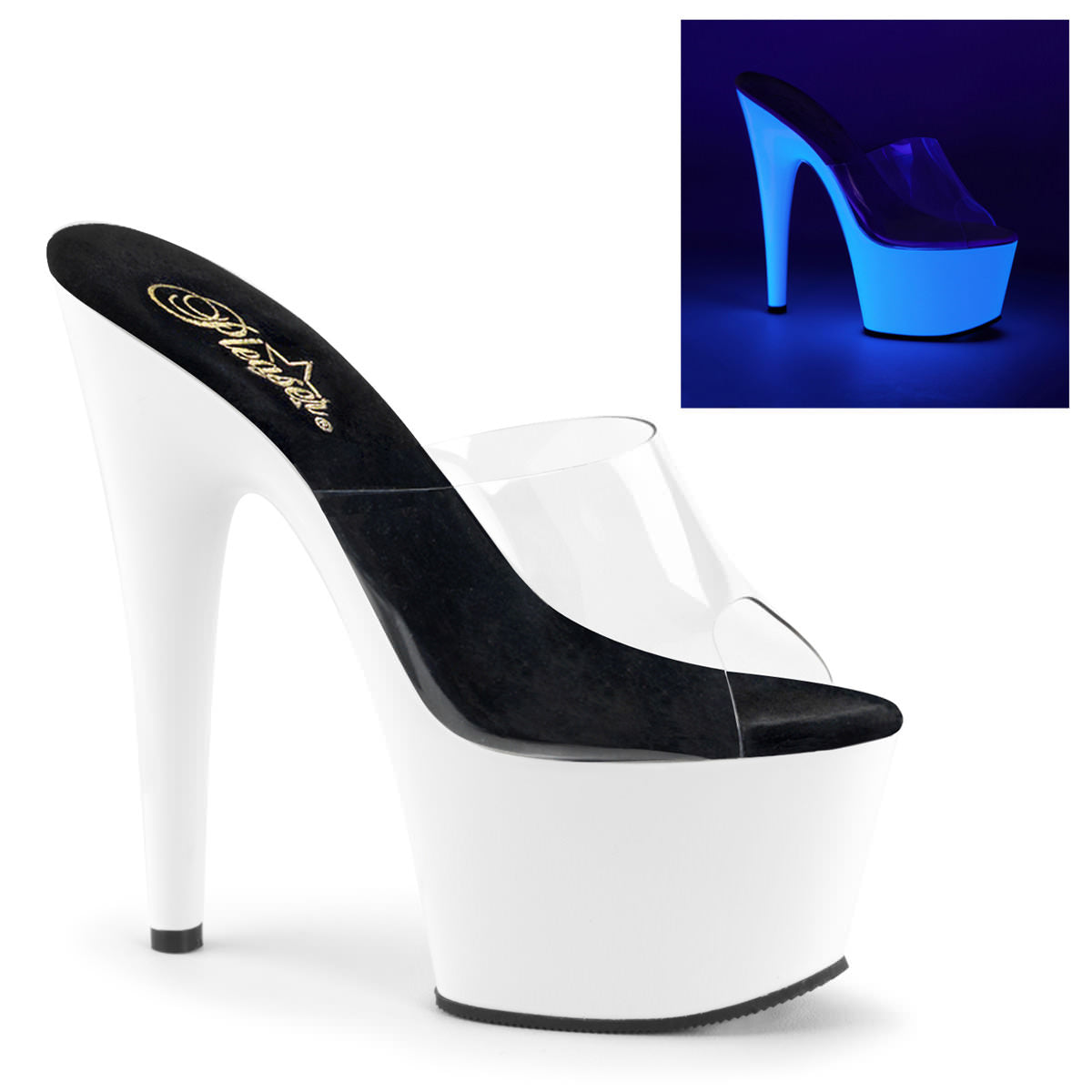 7 Inch Heel ADORE-701UV Neon White