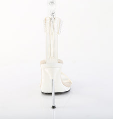 4 Inch Heel CHIC-40 White Rhinestone