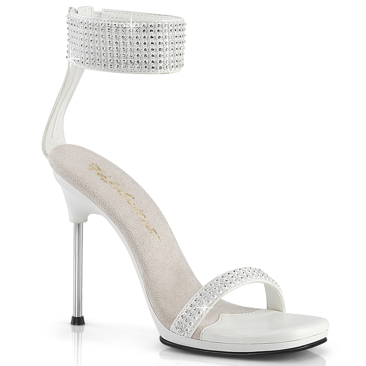 Fabulicious Chic 40 White Rhinestone Shoes