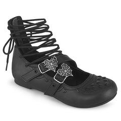 Demonia Daisy 11 Black Vegan Leather Women'S Flats