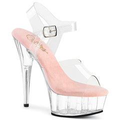 Pleaser Delight 608 Clear Baby Pink Clear Platform Shoes