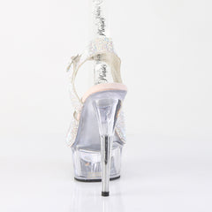 6 Inch Heel DELIGHT-608N-RS Silver Rhinestone