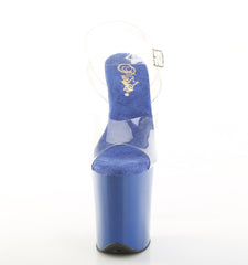 8 Inch Heel FLAMINGO-808 Clear Royal Blue Match