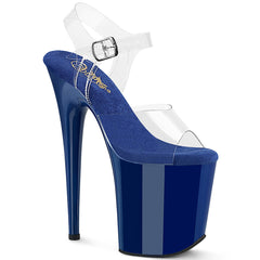 Pleaser Flamingo 808 Clear Royal Blue Platform Shoes