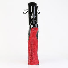 11 Inch Heelless FORBIDDEN-1020BEJ Black Red