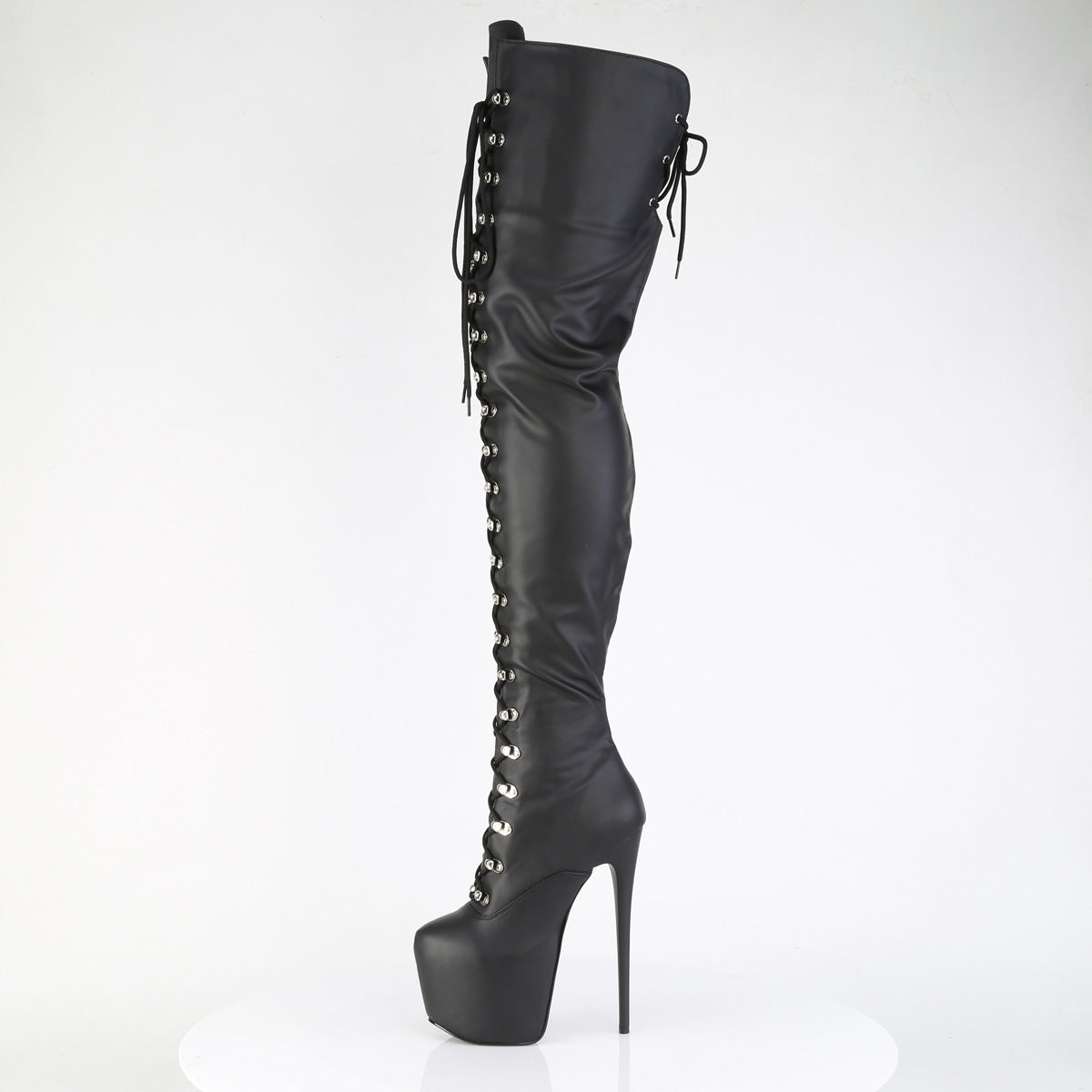 7 Inch Heel JUBILANT-4012 Black Stretch Pu