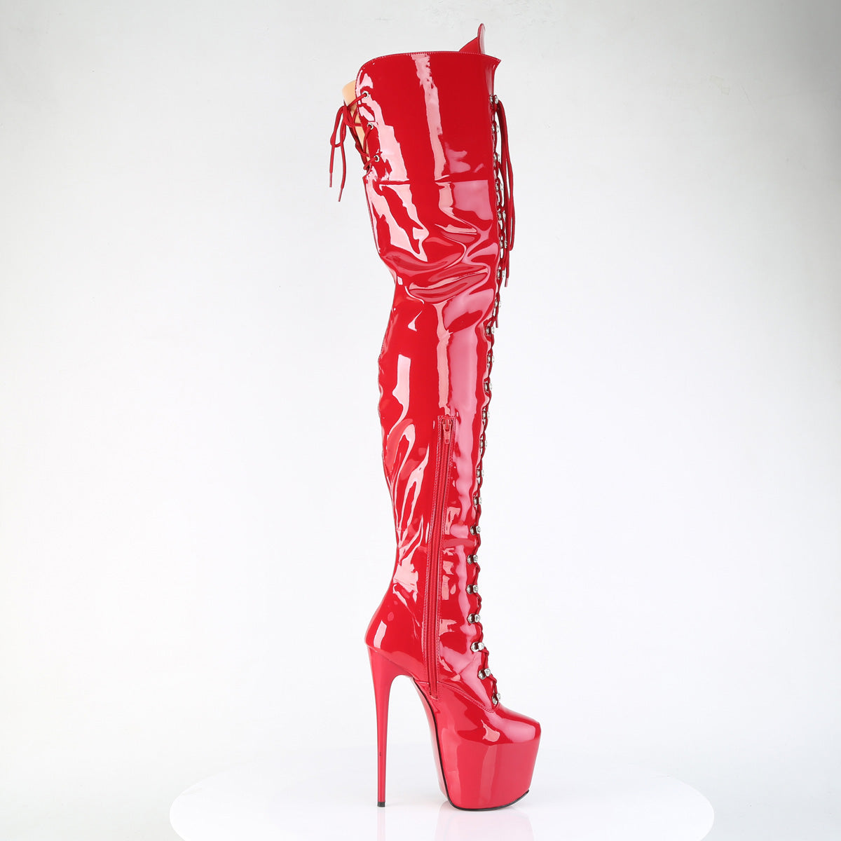 7 Inch Heel JUBILANT-4012 Red Stretch Patent