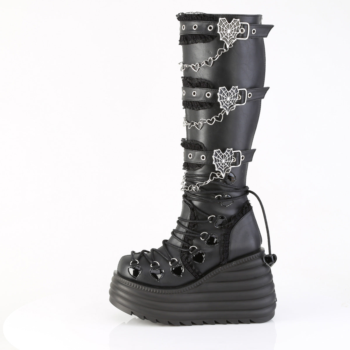 4 Inch Platform MORTE-215 Black Vegan Leather