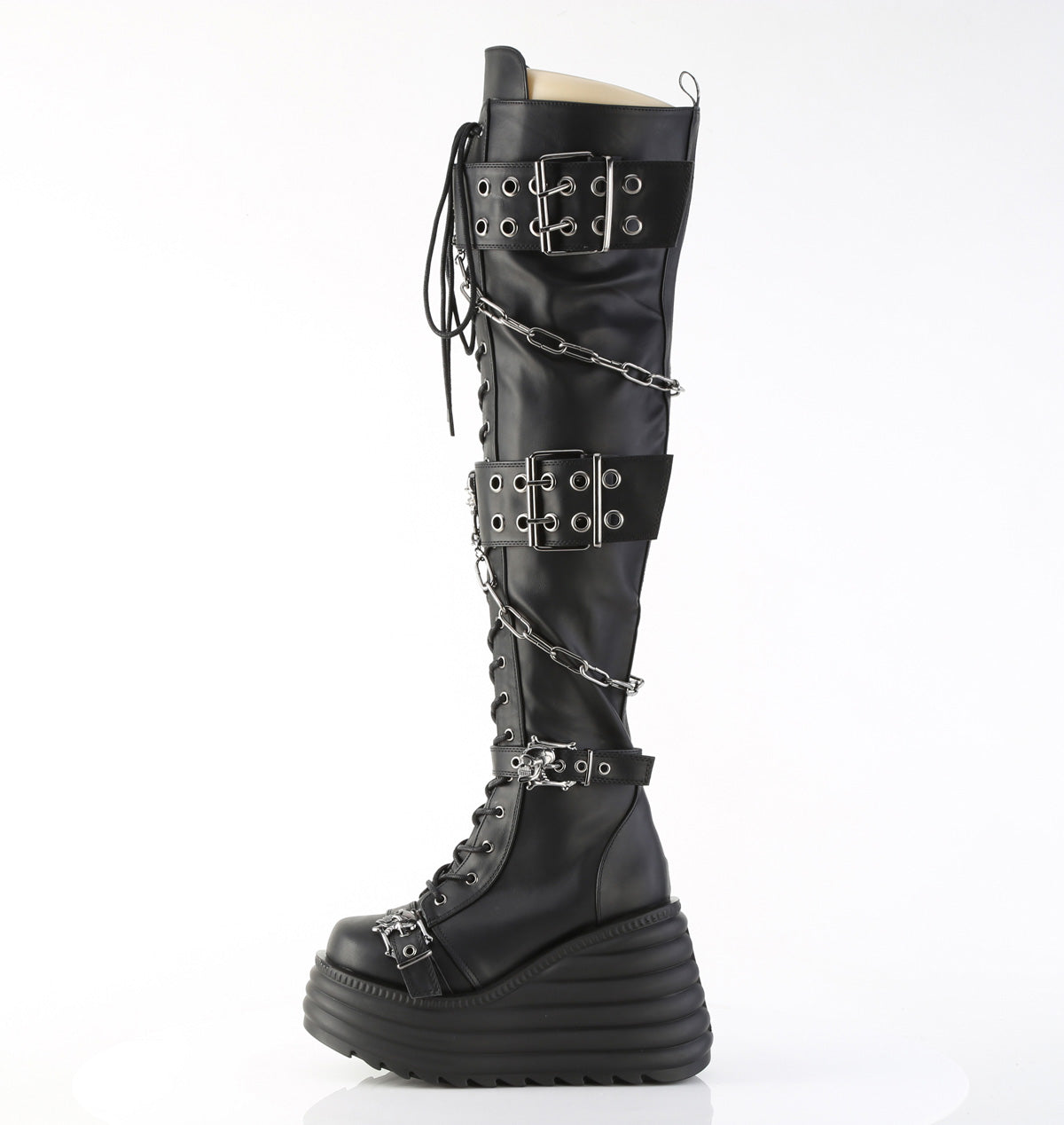 4 Inch Platform MORTE-312 Black Vegan Leather