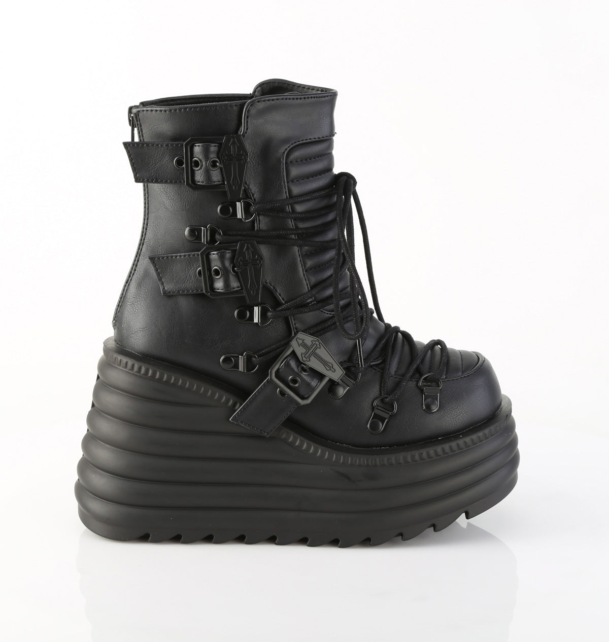 4 Inch Platform MORTE-68 Black Vegan Leather