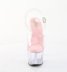 7 Inch Heel SKY-308 Clear Baby Pink Insole