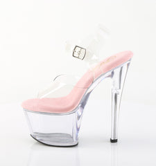 7 Inch Heel SKY-308 Clear Baby Pink Insole