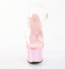 7 Inch Heel SKY-308CHRS Clear Baby Pink Chrome