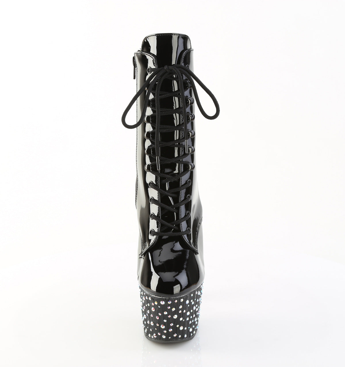 7 Inch Heel STARDANCE-1020 Black Silver Rhinestone