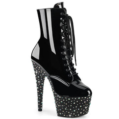 Pleaser Stardance 1020 Black Silver Rhinestone Platform Shoes