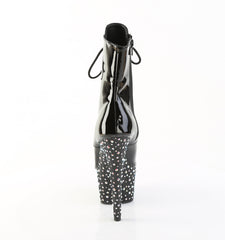 7 Inch Heel STARDANCE-1021 Black Silver Rhinestone