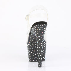 7 Inch Heel STARDANCE-708 Clear Black Rhinestone