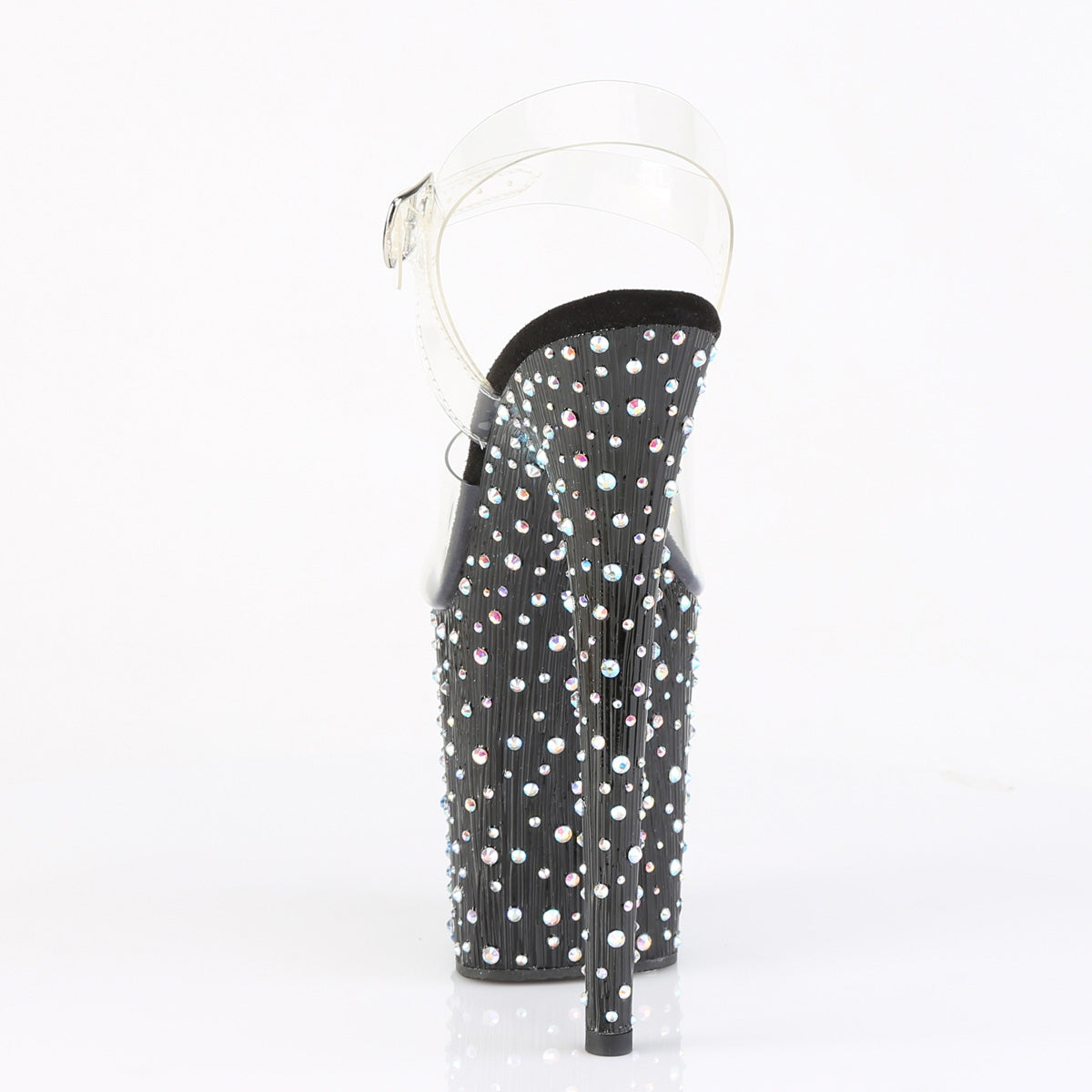 8 Inch Heel STARDANCE-808 Clear Black Rhinestone