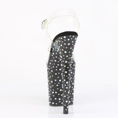 8 Inch Heel STARDANCE-808 Clear Black Rhinestone