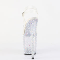 8 Inch Heel STARDANCE-808 Clear Silver Rhinestone