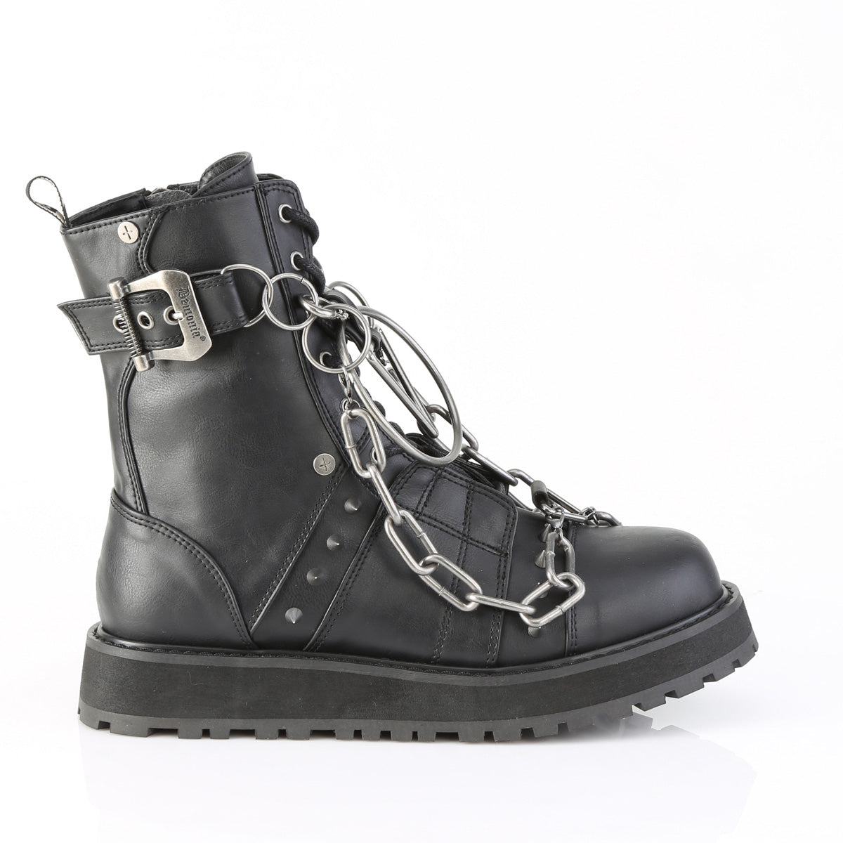 1 Inch Platform VALOR-204 Black Vegan Leather