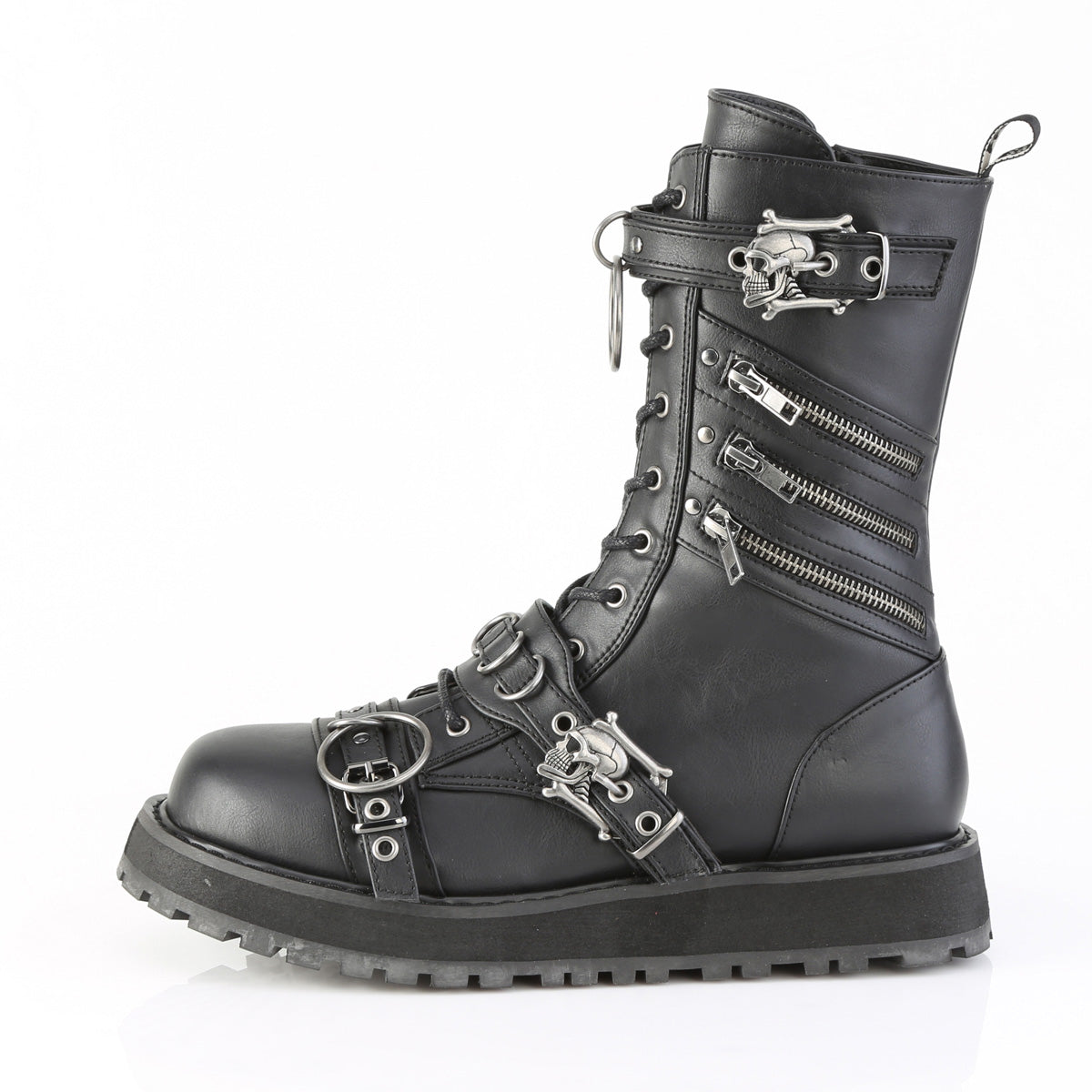 1 Inch Platform VALOR-240 Black Vegan Leather