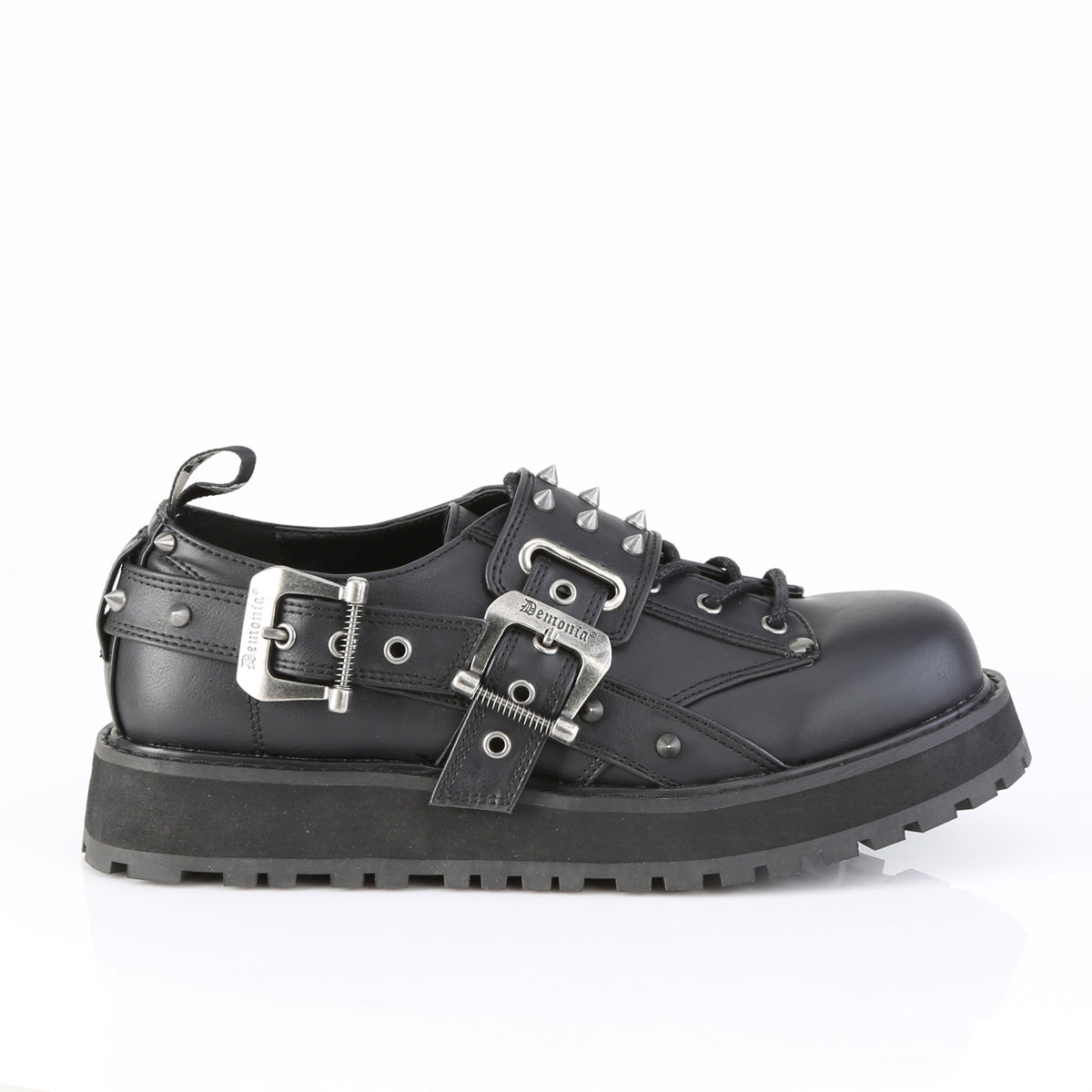 1 Inch Platform VALOR-38 Black Vegan Leather