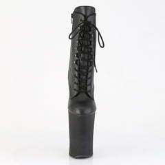 10 Inch Heelless WORSHIP-1020 Black Vegan Leather