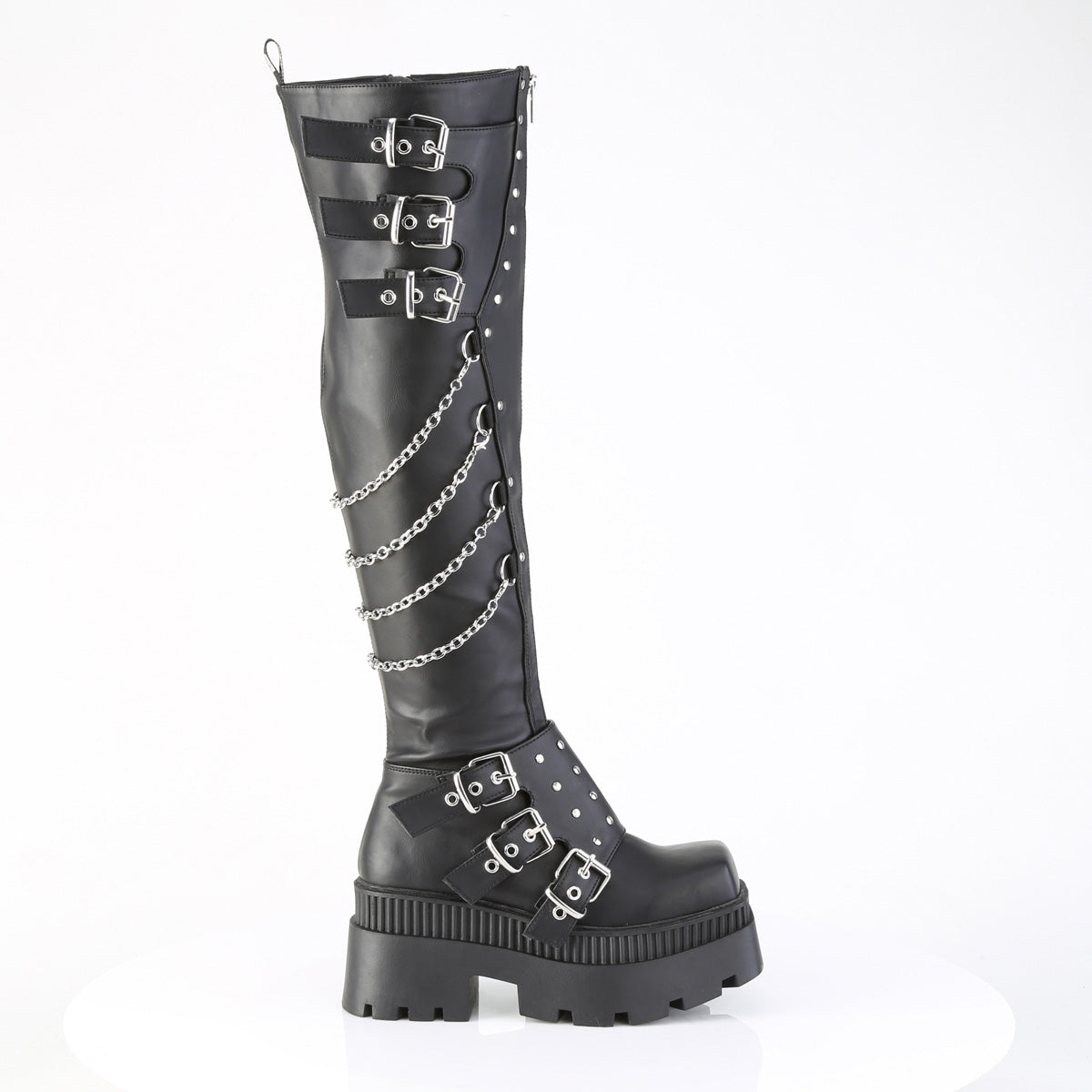 3 Inch Heel WRATH-310 Black Vegan Leather