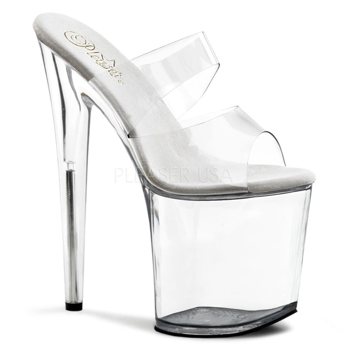 PLEASER FLAMINGO-802 Clear Platform Slides - Shoecup.com - 1