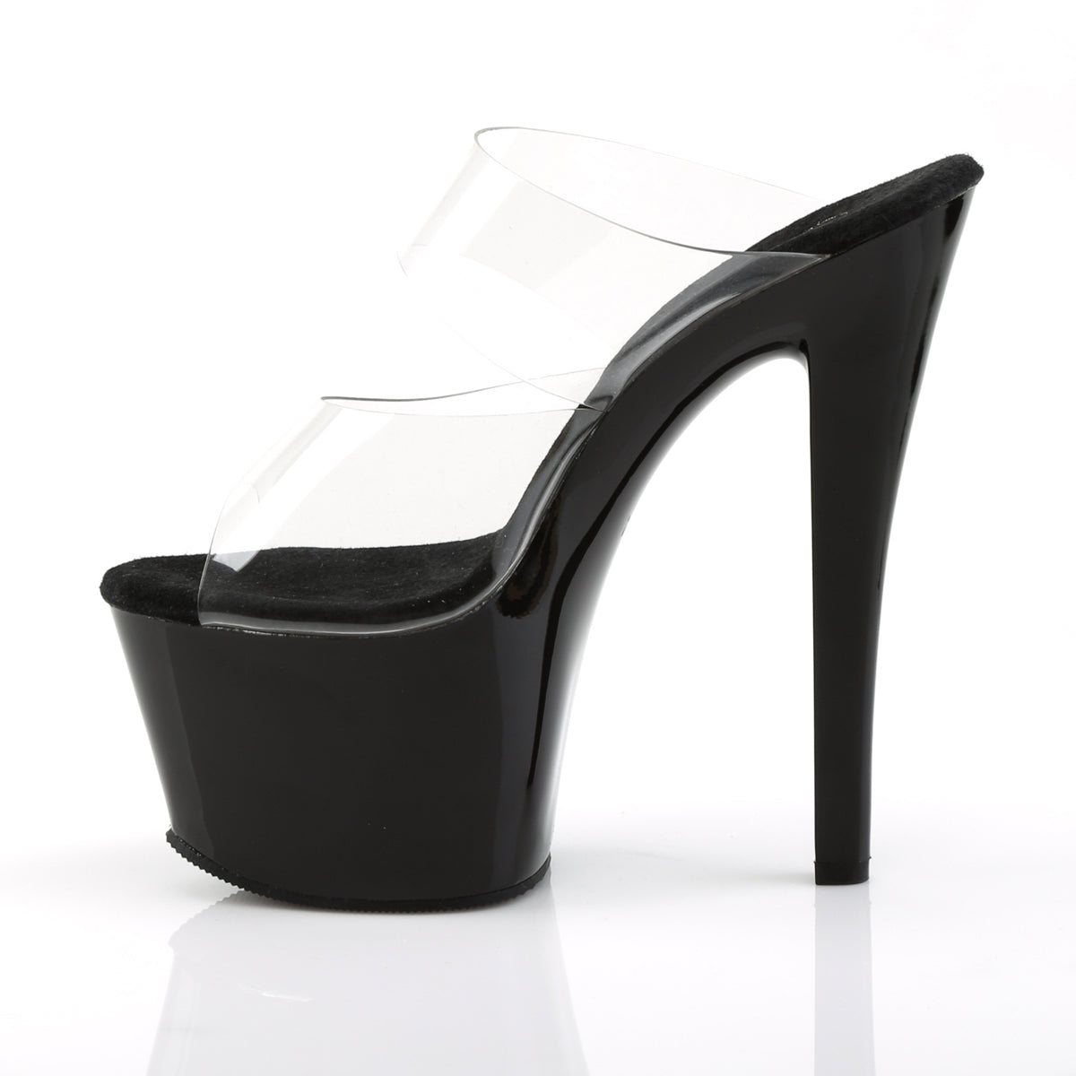 7 Inch Heel SKY-302 Clear-Black