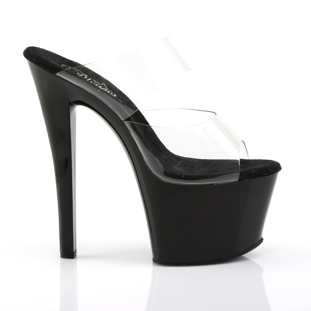 7 Inch Heel SKY-302 Clear-Black