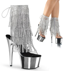 7 Inch Heel ADORE-1017RSF Clear Silver