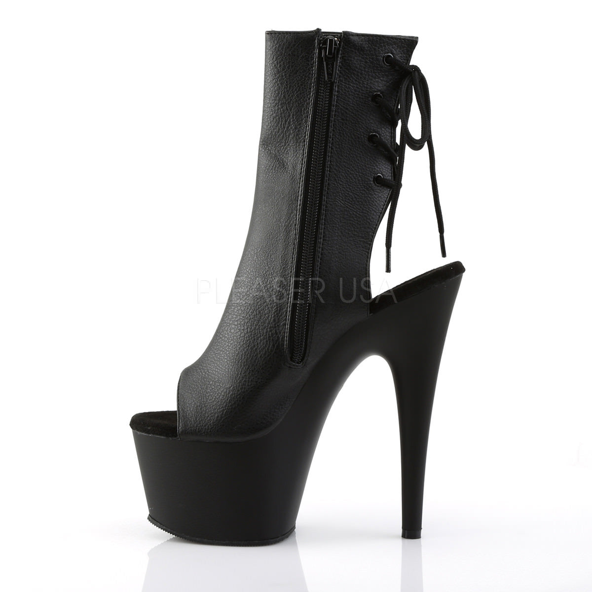 Pleaser ADORE-1018 Black Pu Ankle Boots - Shoecup.com - 3