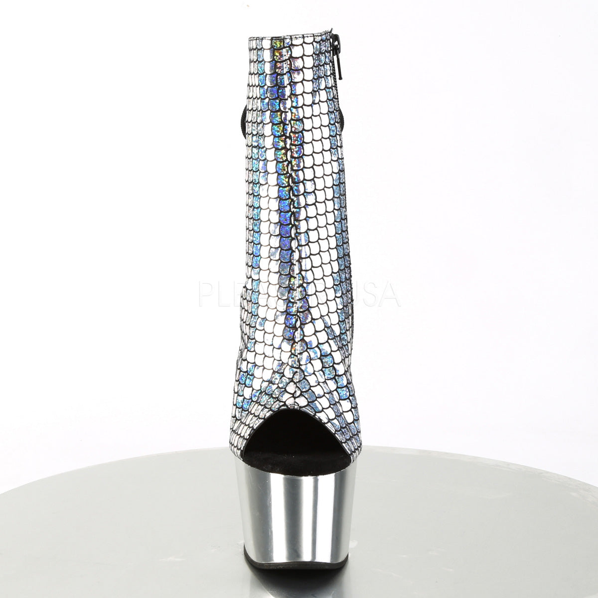 7 Inch Heel ADORE-1018MSC Silver Hologram