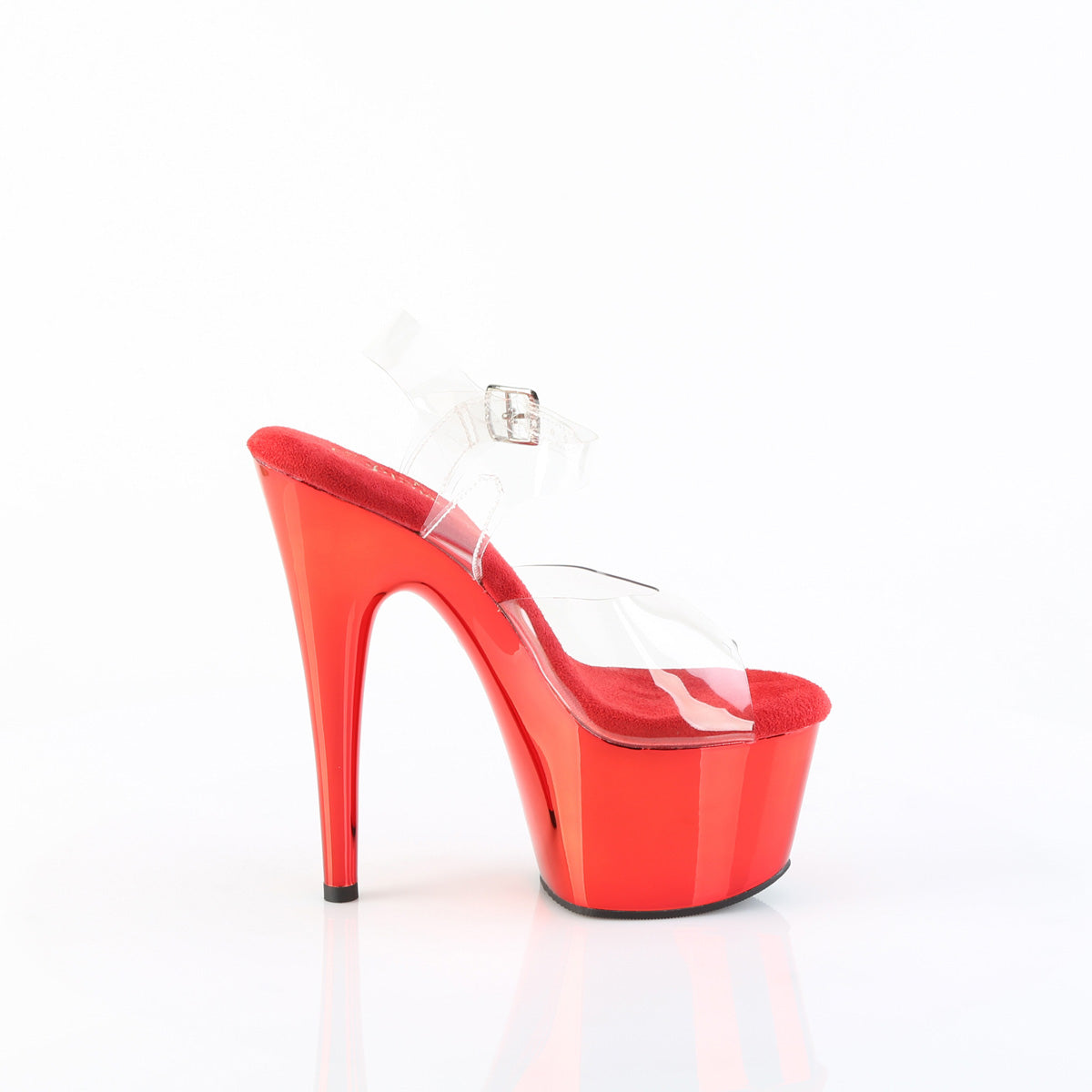 7 Inch Heel ADORE-708 Clear Red Chrome