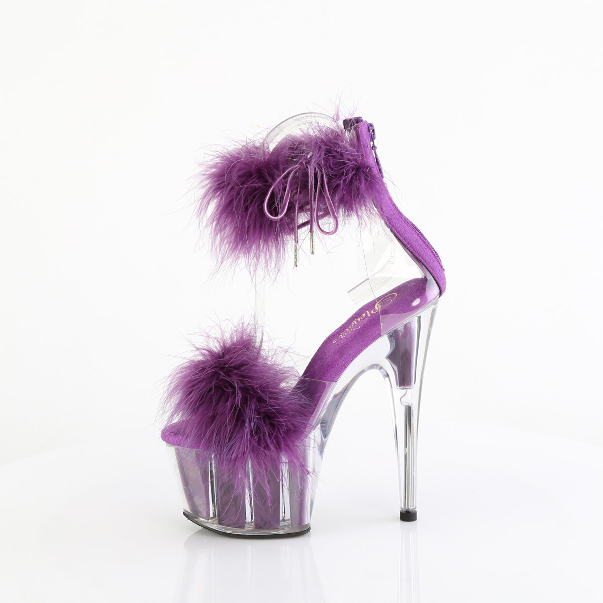 7 Inch Heel ADORE-724F Purple Clear Fur –