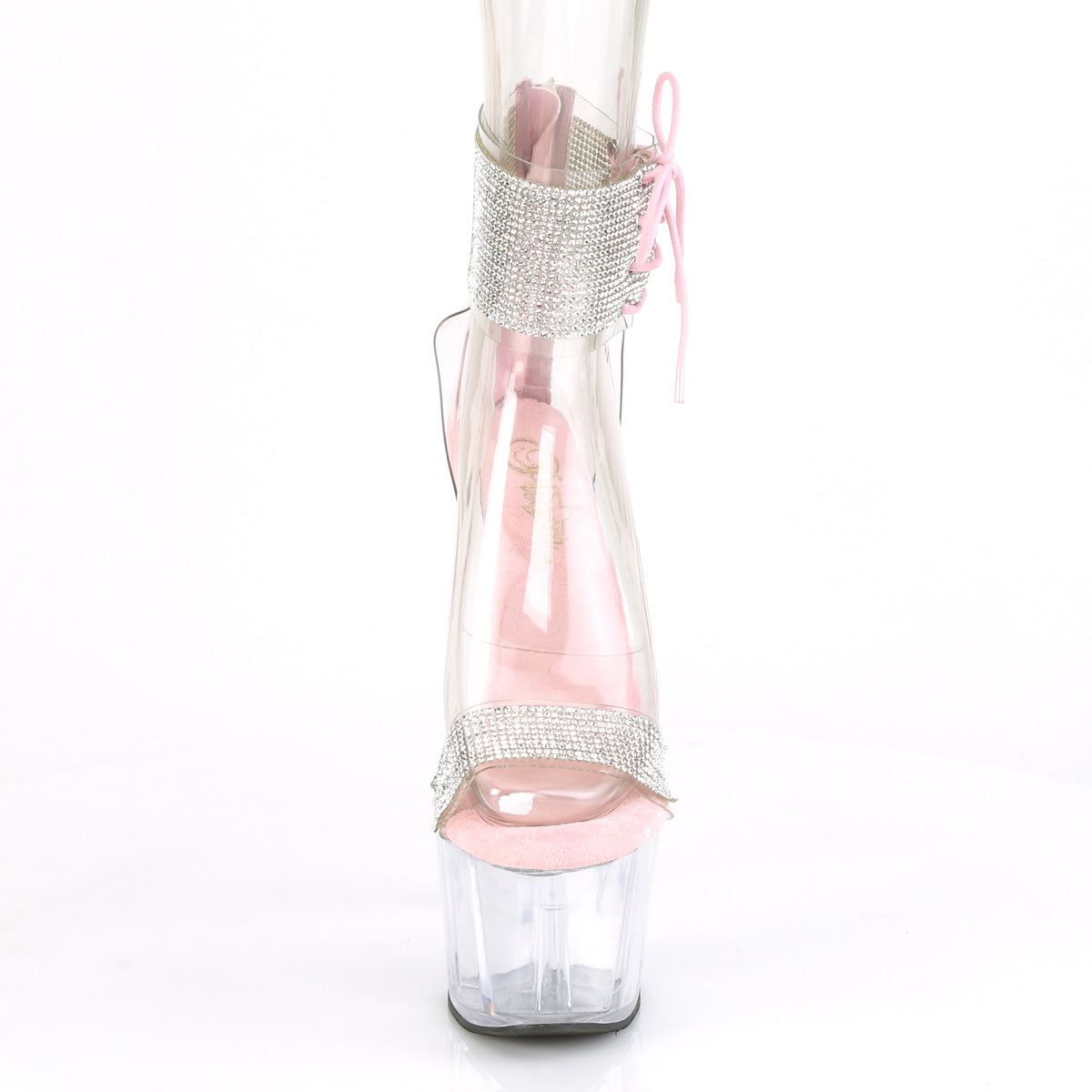 7 Inch Heel ADORE-727RS Clear-Baby Pink