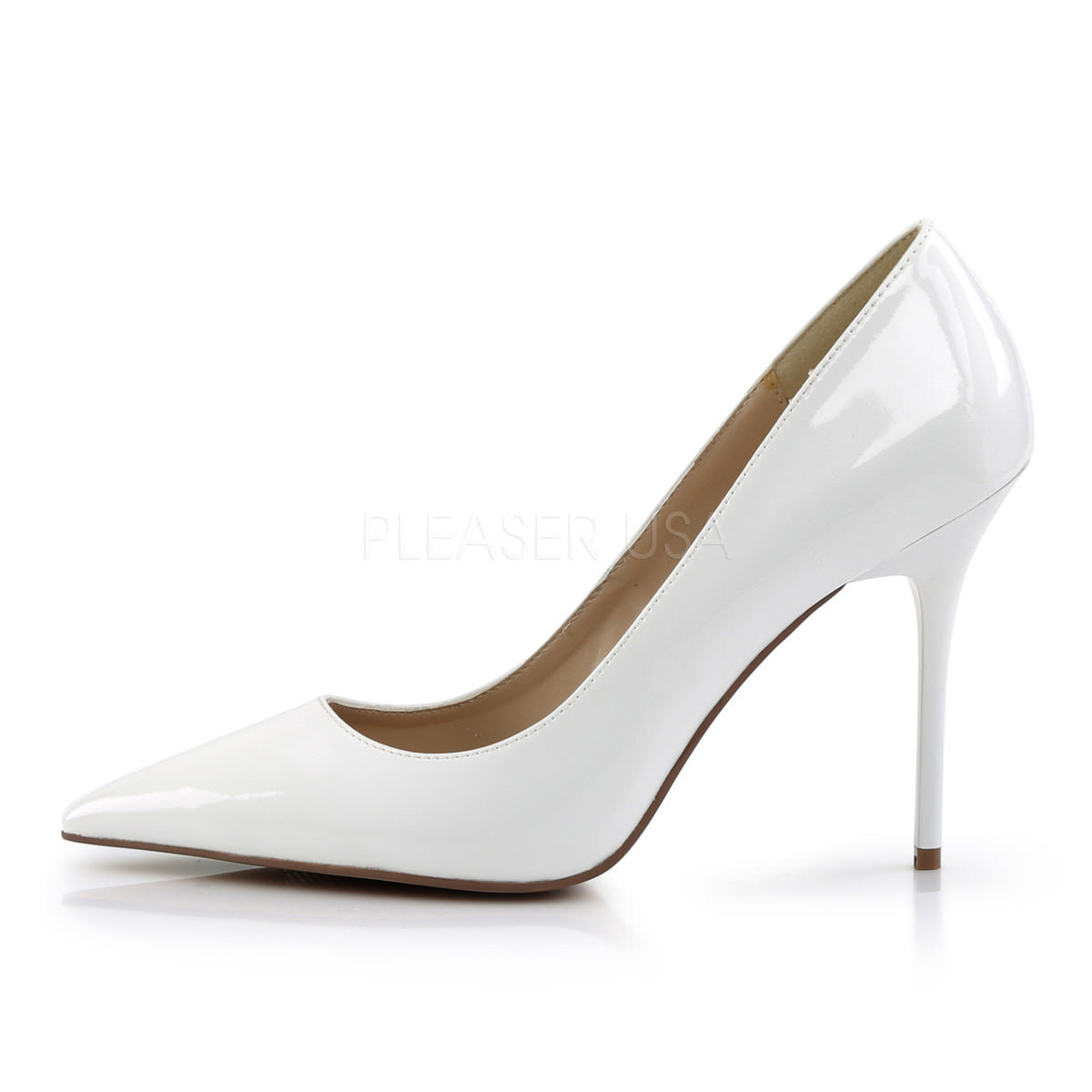 White Leather Pump - Comfortable Bridal Shoes - Ally Shoes