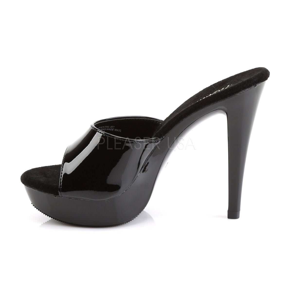 5 Inch Heel Black Platform Slides | FABULICIOUS COCKTAIL-501 – Shoecup.com
