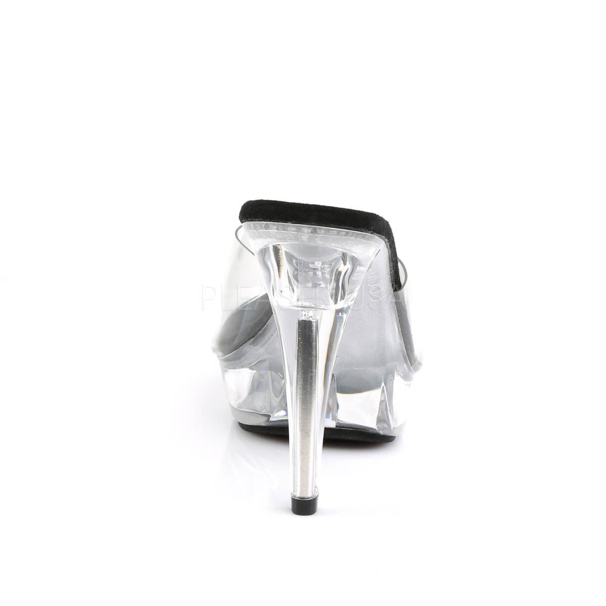 5 Inch Heel Clear Platform Black Sole Slides | FABULICIOUS COCKTAIL-501 ...