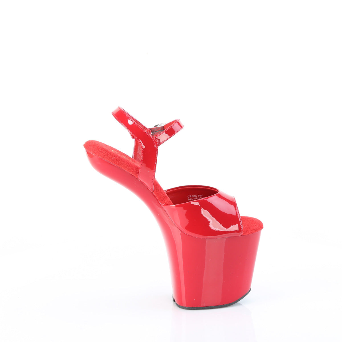 8 Inch Heelless CRAZE-809 Red Patent