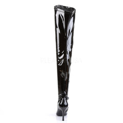 FUNTASMA LUST-3000 Black Stretch Pat Thigh High Boots – Shoecup.com